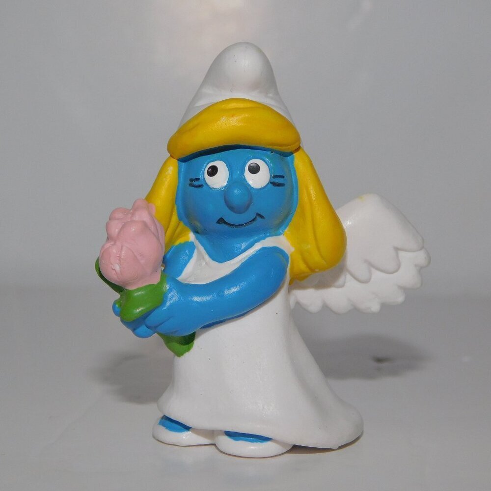 Smurfette Smurf Angel Virgin Figure Figurine 2009 Zodiac Smurfs Virgo Peyo 2"
